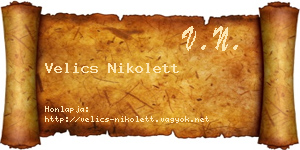 Velics Nikolett névjegykártya